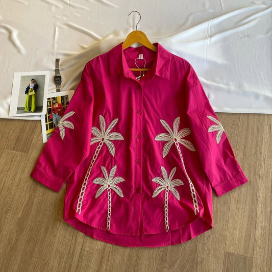 Palm Tree Poplin Shirts
