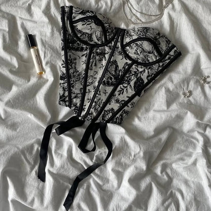 Jacquard Corset Tube Top