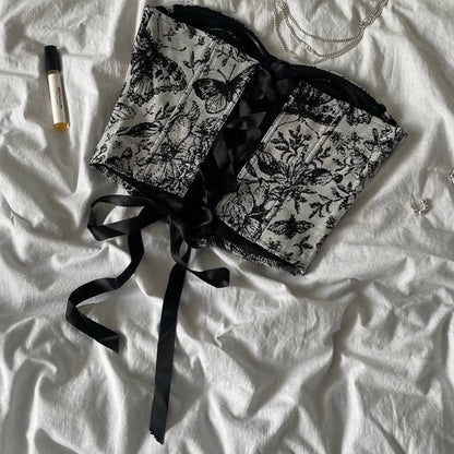Jacquard Corset Tube Top