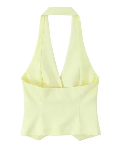 Delphi Halter Waistcoat with Double Pleat Trouser Set