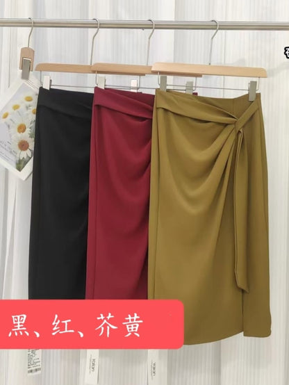 High-Waisted Midi Skirt with Stylish Side Slit