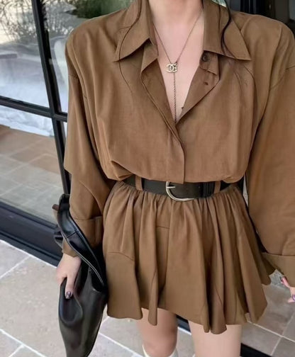 Lolita Mini Shirt Dress with Belt