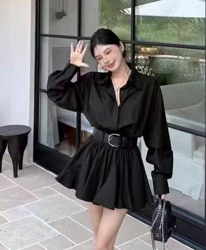 Lolita Mini Shirt Dress with Belt