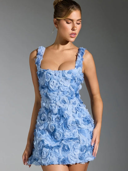 Floral Applique Corset Mini Dress