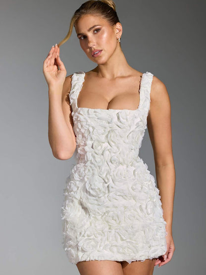 Floral Applique Corset Mini Dress