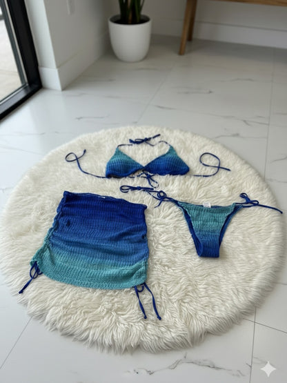 Sun Kissed Dual Shaded 3 Pc Bikini Set