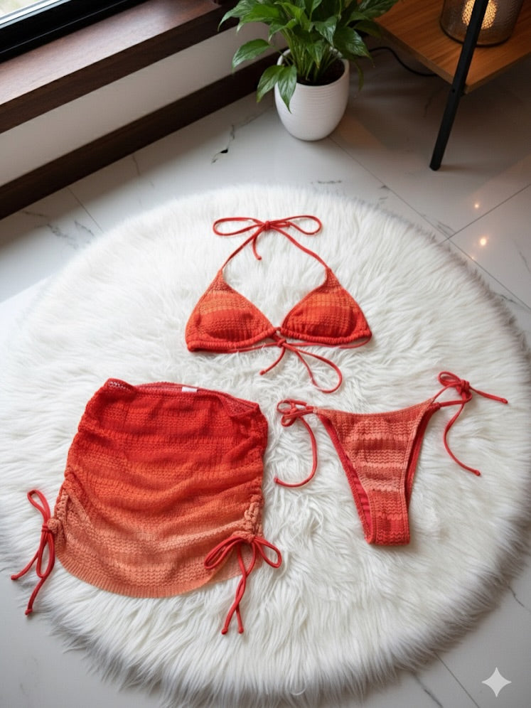 Sun Kissed Dual Shaded 3 Pc Bikini Set