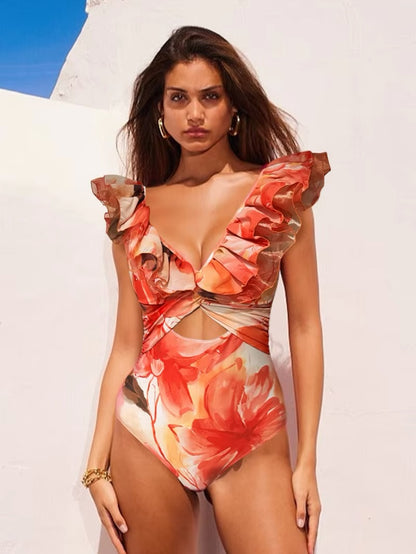 Saffron Dance Duo Monokini with Skirt Set
