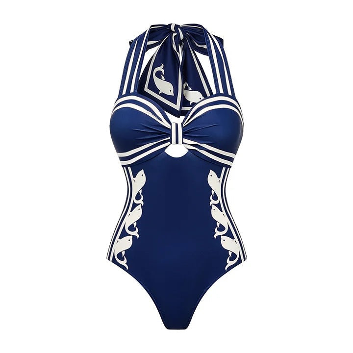 Riviera Wave Monokini with Wrap Skirt Set