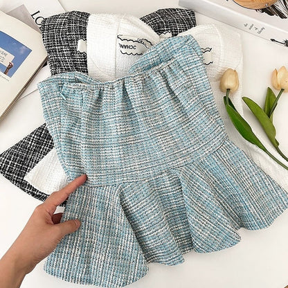 Tweed Peplum Top