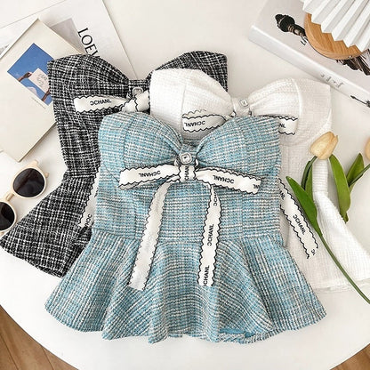 Tweed Peplum Top
