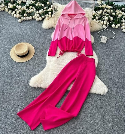 Wavy Knitted Hoodie Coord Set