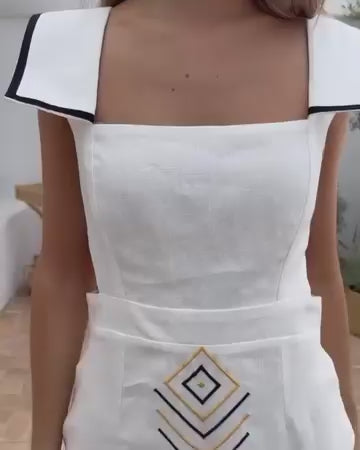 PRINTED BACK KNOT MIDI DRESS